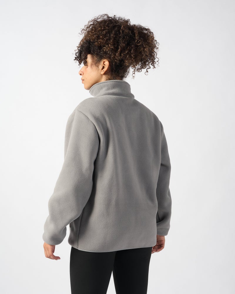 Beyond sportswear unisex Grey 1/4 zip fleece top - Image 2